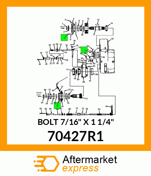 BOLT 7/16" X 1 1/4" 70427R1