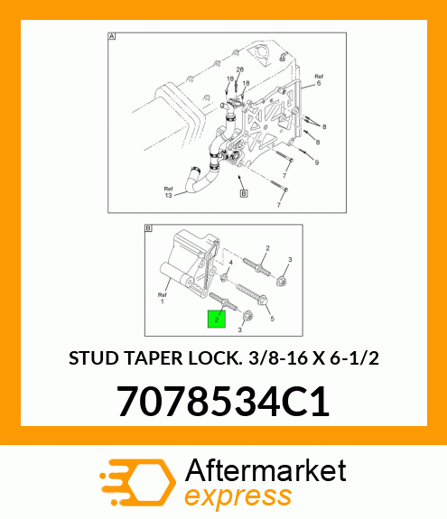 STUD TAPER LOCK 3/8-16 X 6-1/2 7078534C1