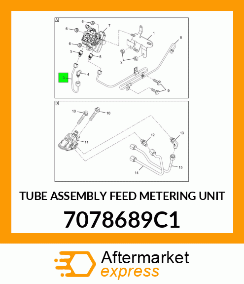 TUBE ASSEMBLY FEED METERING UNIT 7078689C1