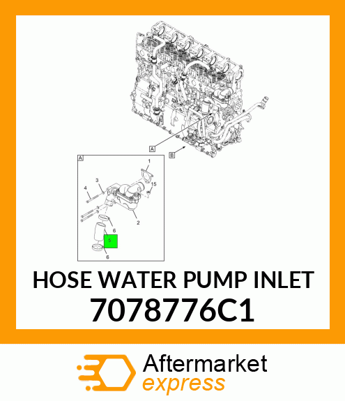 HOSE WATER PUMP INLET 7078776C1