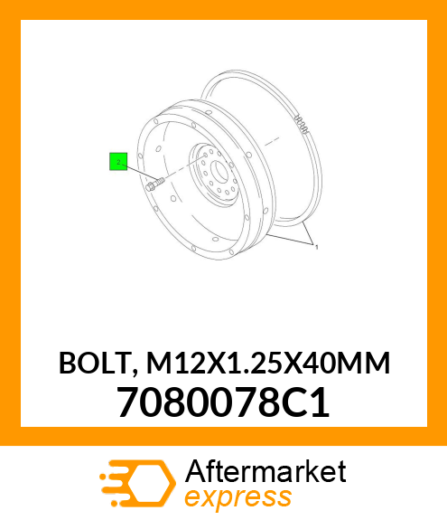 BOLT, M12X1.25X40MM 7080078C1