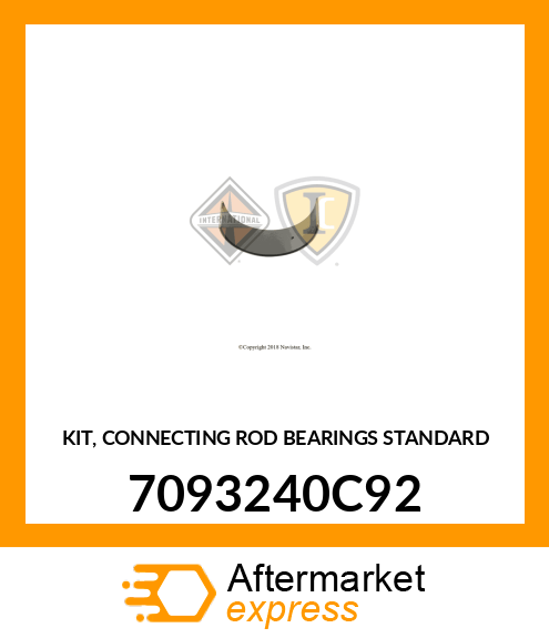 KIT, CONNECTING ROD BEARINGS STANDARD 7093240C92