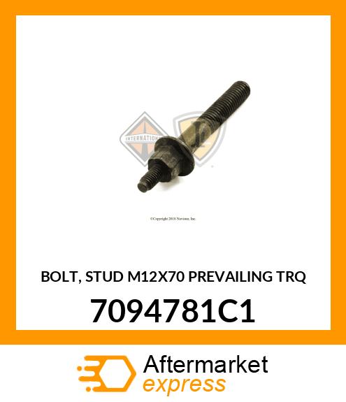 BOLT, STUD M12X70 PREVAILING TRQ 7094781C1