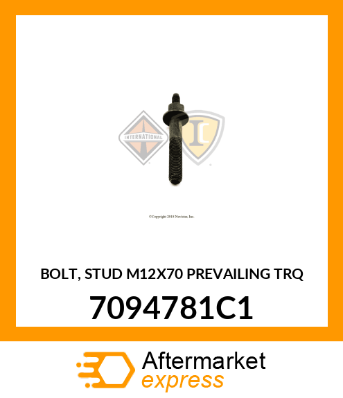 BOLT, STUD M12X70 PREVAILING TRQ 7094781C1