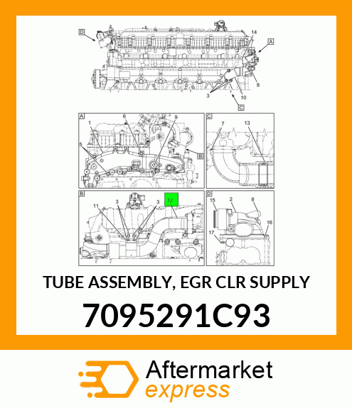 TUBE ASSEMBLY, EGR CLR SUPPLY 7095291C93