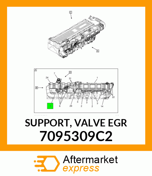 SUPPORT, VALVE EGR 7095309C2