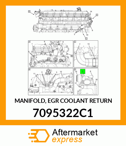 MANIFOLD, EGR COOLANT RETURN 7095322C1