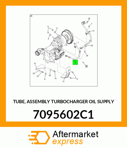 TUBE, ASSEMBLY TURBOCHARGER OIL SUPPLY 7095602C1