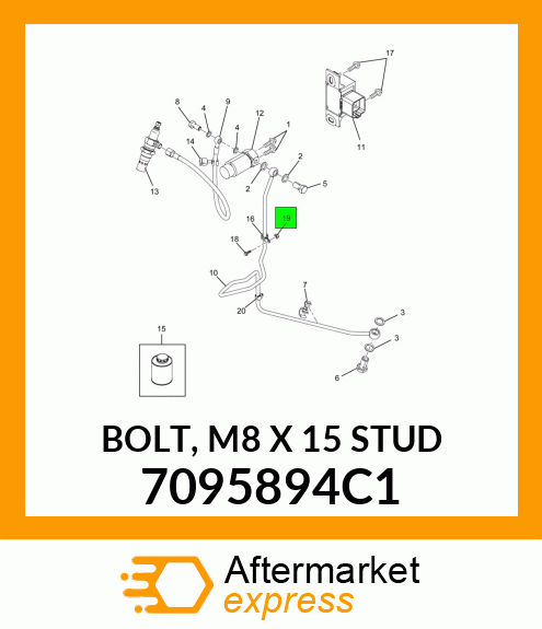 BOLT, M8 X 15 STUD 7095894C1