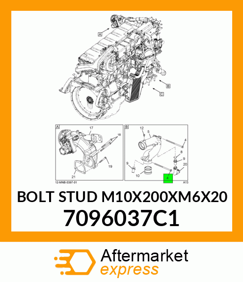 BOLT STUD M10X200XM6X20 7096037C1