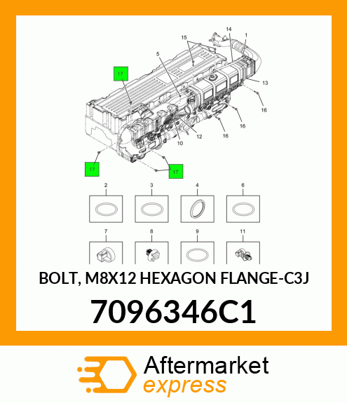 BOLT, M8X12 HEXAGON FLANGE-C3J 7096346C1