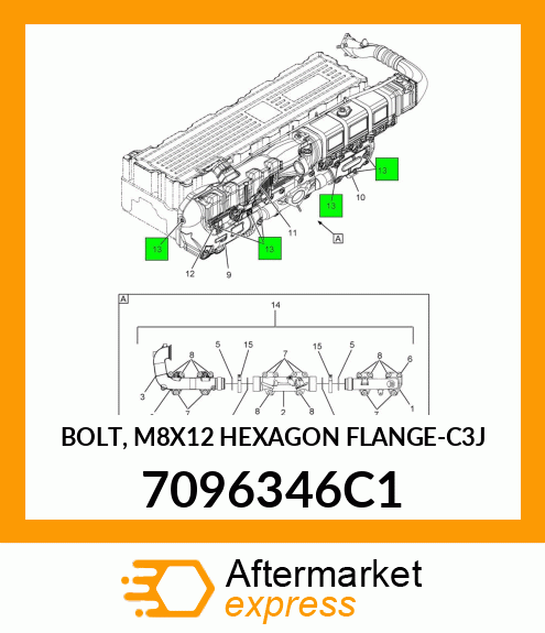 BOLT, M8X12 HEXAGON FLANGE-C3J 7096346C1