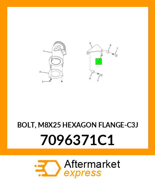 BOLT, M8X25 HEXAGON FLANGE-C3J 7096371C1