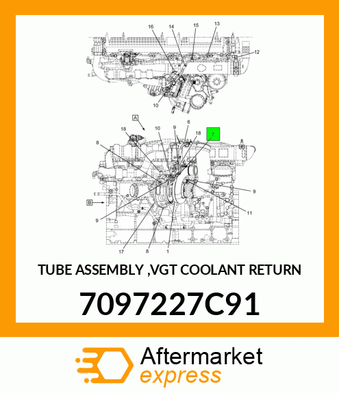 TUBE ASSEMBLY ,VGT COOLANT RETURN 7097227C91