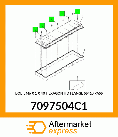 BOLT, M6 X 1 X 40 HEXAGON HD FLANGE SS410 PASS 7097504C1