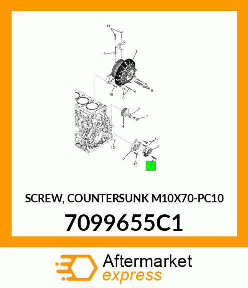 SCREW, COUNTERSUNK M10X70-PC10 7099655C1