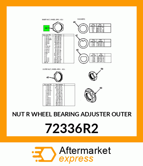 NUT R WHEEL BEARING ADJUSTER OUTER 72336R2