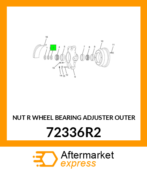 NUT R WHEEL BEARING ADJUSTER OUTER 72336R2