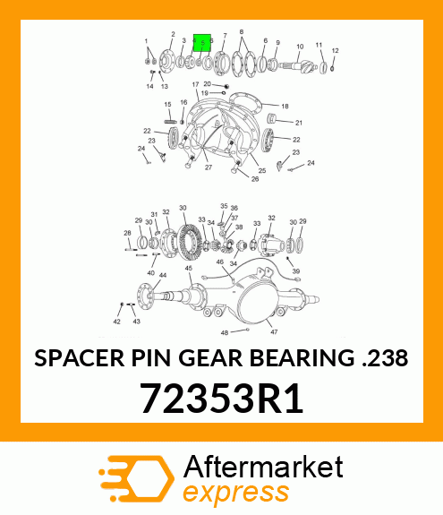 SPACER PIN GEAR BEARING .238 72353R1