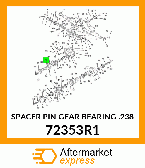 SPACER PIN GEAR BEARING .238 72353R1