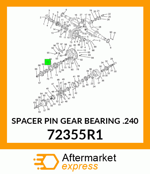 SPACER PIN GEAR BEARING .240 72355R1