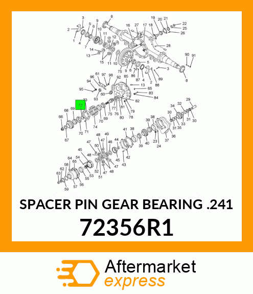 SPACER PIN GEAR BEARING .241 72356R1