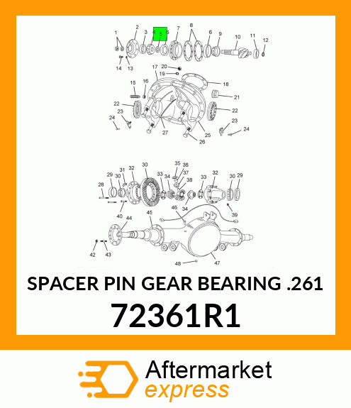 SPACER PIN GEAR BEARING .261 72361R1