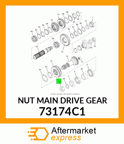 NUT MAIN DRIVE GEAR 73174C1