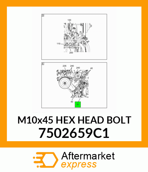 M10x45 HEX HEAD BOLT 7502659C1