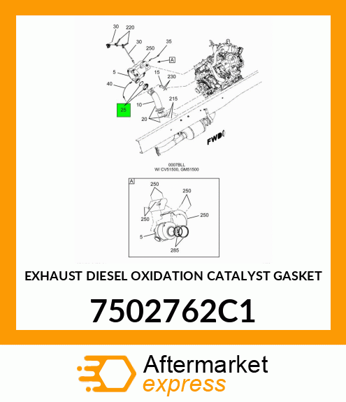 EXHAUST DIESEL OXIDATION CATALYST GASKET 7502762C1