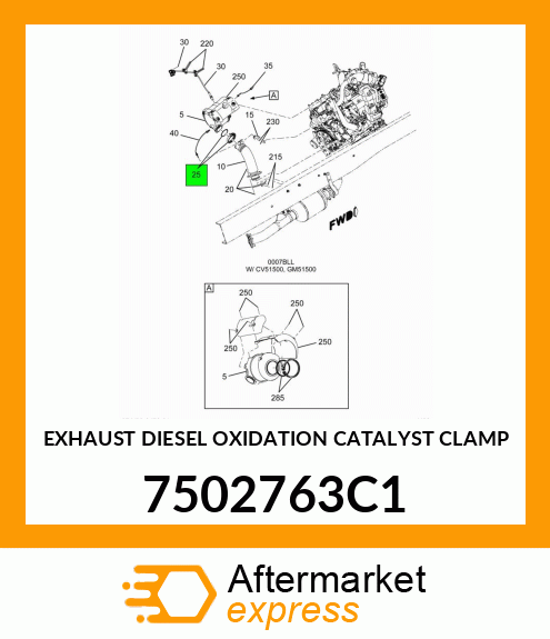 EXHAUST DIESEL OXIDATION CATALYST CLAMP 7502763C1