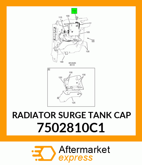 RADIATOR SURGE TANK CAP 7502810C1