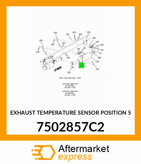 EXHAUST TEMPERATURE SENSOR POSITION 5 7502857C2