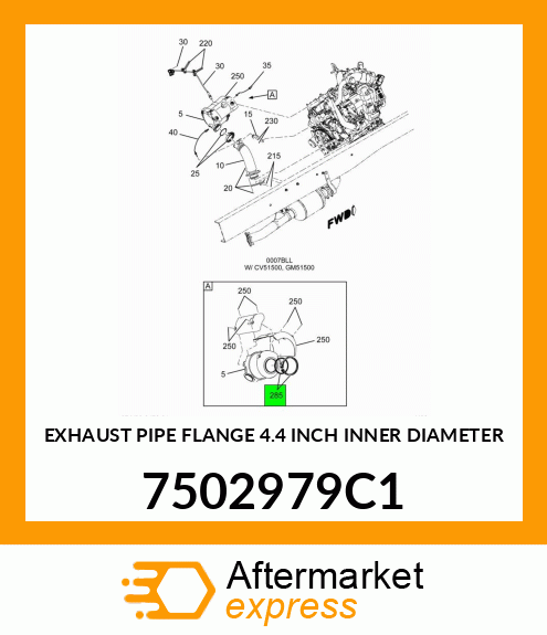 EXHAUST PIPE FLANGE 4.4 INCH INNER DIAMETER 7502979C1