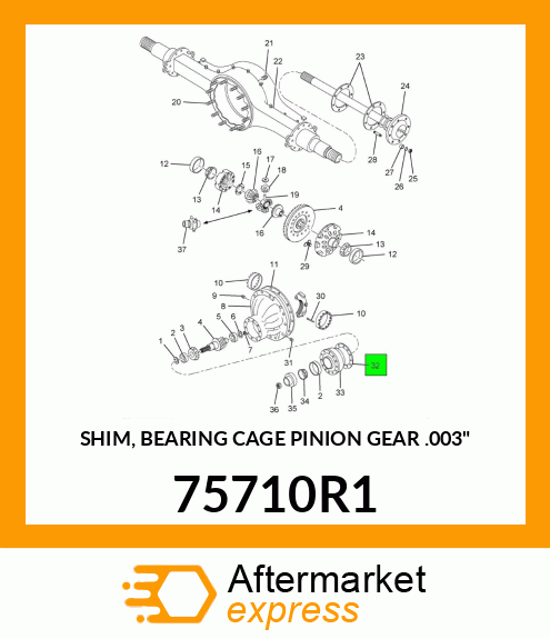 SHIM, BEARING CAGE PINION GEAR .003" 75710R1