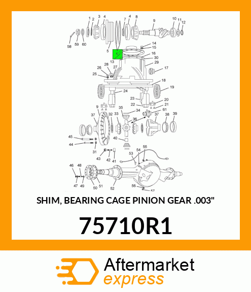 SHIM, BEARING CAGE PINION GEAR .003" 75710R1