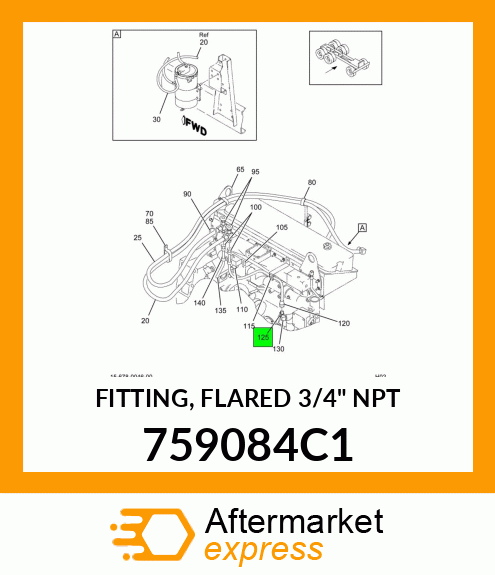 FITTING, FLARED 3/4" NPT 759084C1