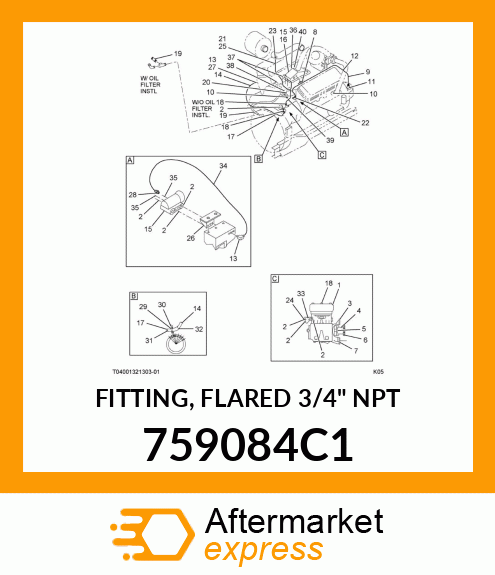 FITTING, FLARED 3/4" NPT 759084C1