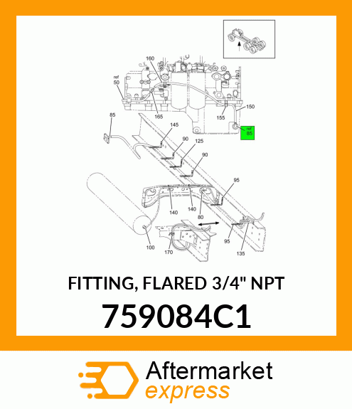 FITTING, FLARED 3/4" NPT 759084C1