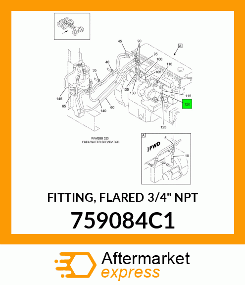 FITTING, FLARED 3/4" NPT 759084C1