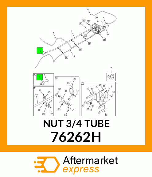 NUT 3/4 TUBE 76262H