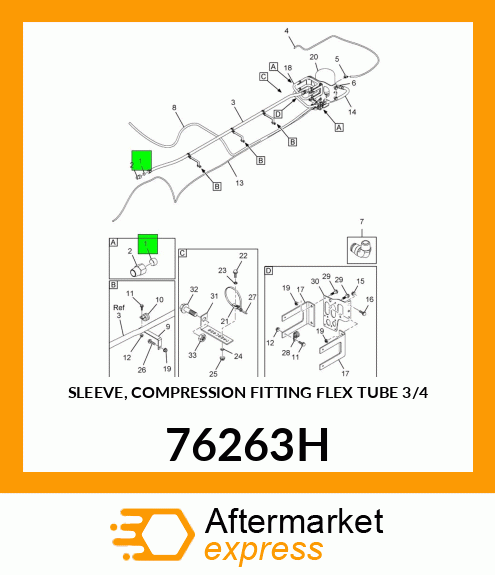 SLEEVE, COMPRESSION FITTING FLEX TUBE 3/4" 76263H
