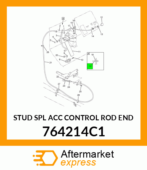 STUD SPL ACC CONTROL ROD END 764214C1