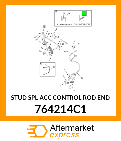 STUD SPL ACC CONTROL ROD END 764214C1