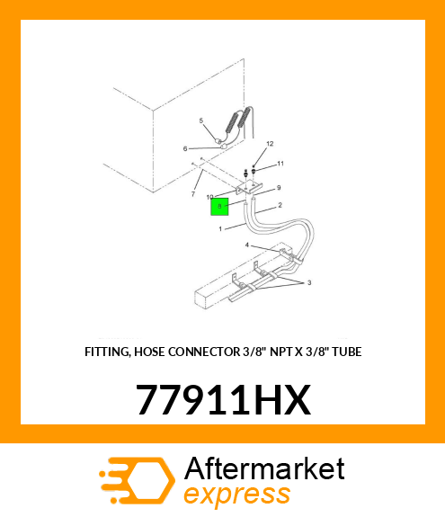 FITTING, HOSE CONNECTOR 3/8" NPT X 3/8" TUBE 77911HX