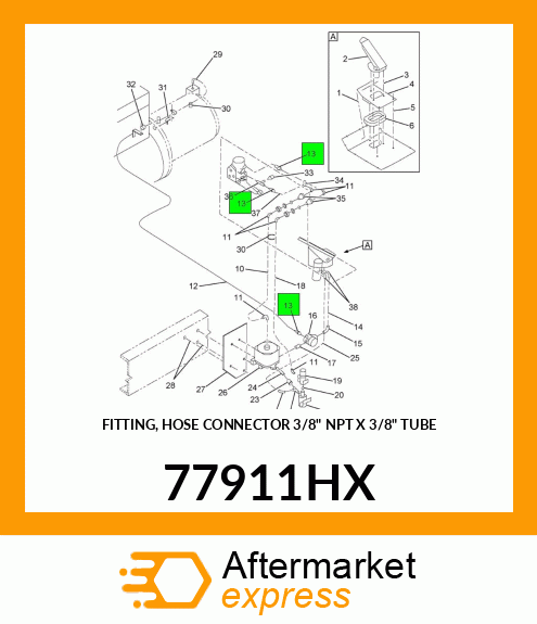 FITTING, HOSE CONNECTOR 3/8" NPT X 3/8" TUBE 77911HX