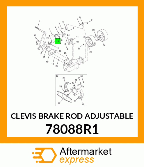 CLEVIS BRAKE ROD ADJUSTABLE 78088R1