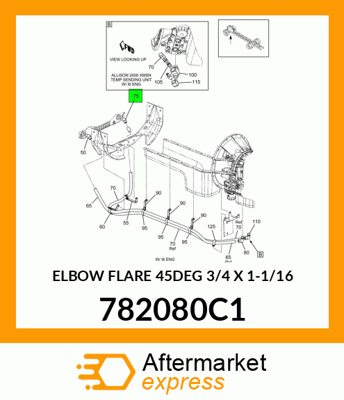 ELBOW FLARE 45DEG 3/4 X 1-1/16 782080C1