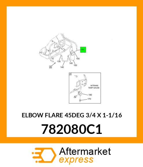 ELBOW FLARE 45DEG 3/4 X 1-1/16 782080C1