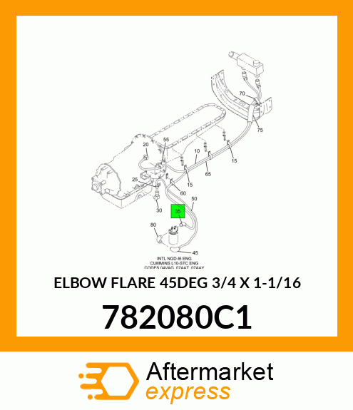 ELBOW FLARE 45DEG 3/4 X 1-1/16 782080C1